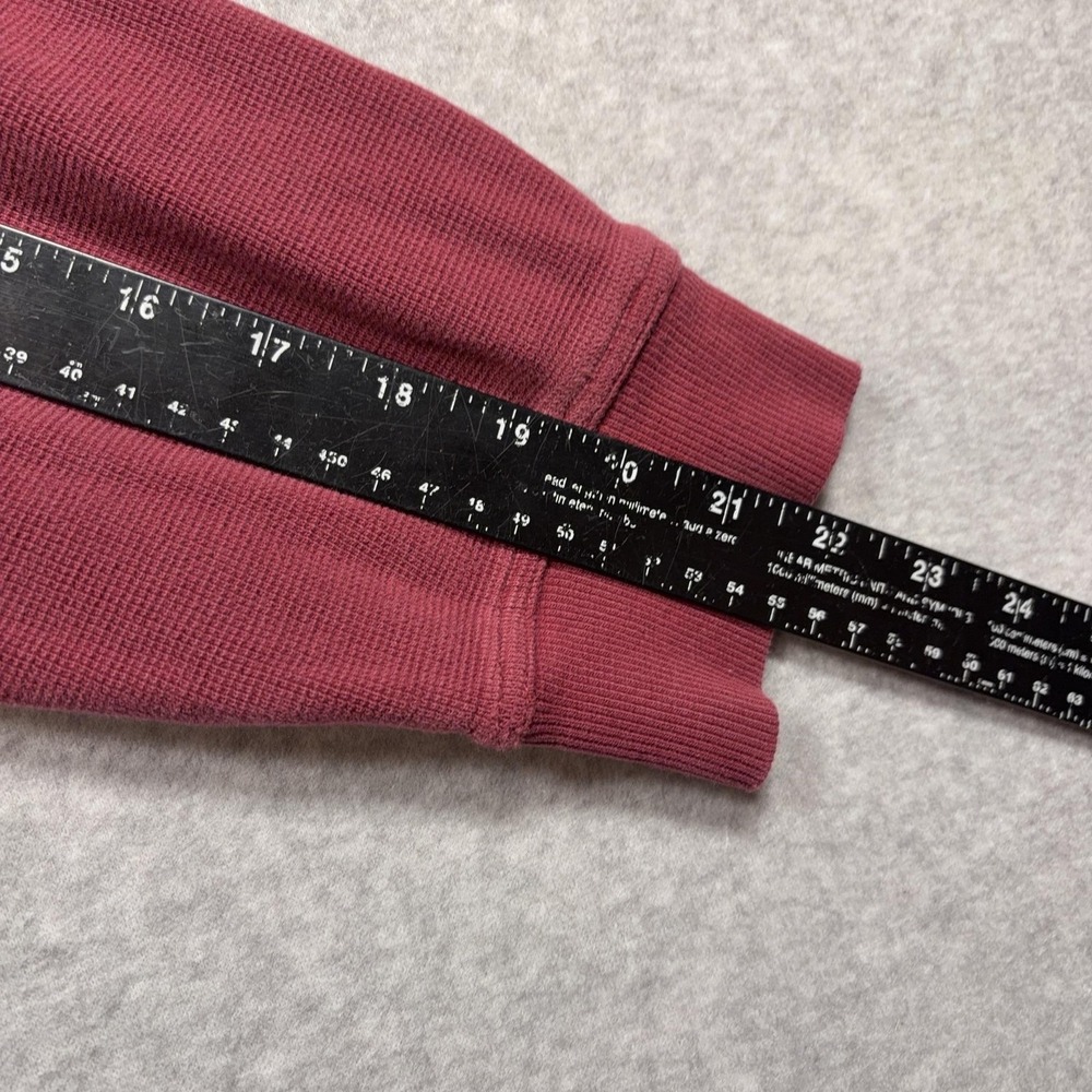 L.L.Bean Shirt Mens 2XL Red Henley Long Sleeve Thermal Waffle Knit Cotton - Picture 10 of 11